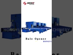 How is fiber bale opened through the nonwoven bale opener?