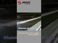 What's the production process of the polyester fiber through the cross lapper?