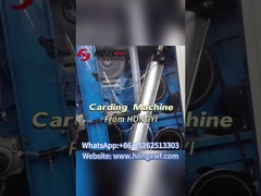 What's the production process of the polyester fiber through the carding machine?