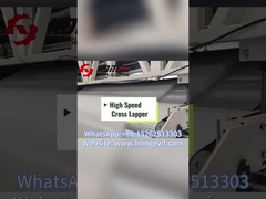 What's the production process of the polyester fiber through the cross lapper ?