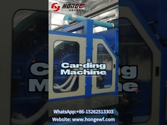 What's the production process of the polyester fiber through the carding machine?